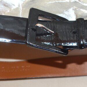 Lauren Ralph Lauren Women's Patent Leather Wide Belt Black Size M/34"